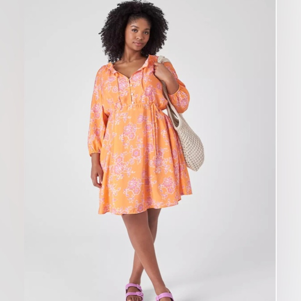Lane Bryant - long sleeve swing short beach dress, NWT, 22/24
